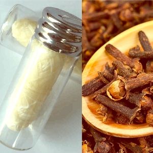 Cloves infused natural silk dental flosses